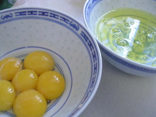 separated egg yolks and whites